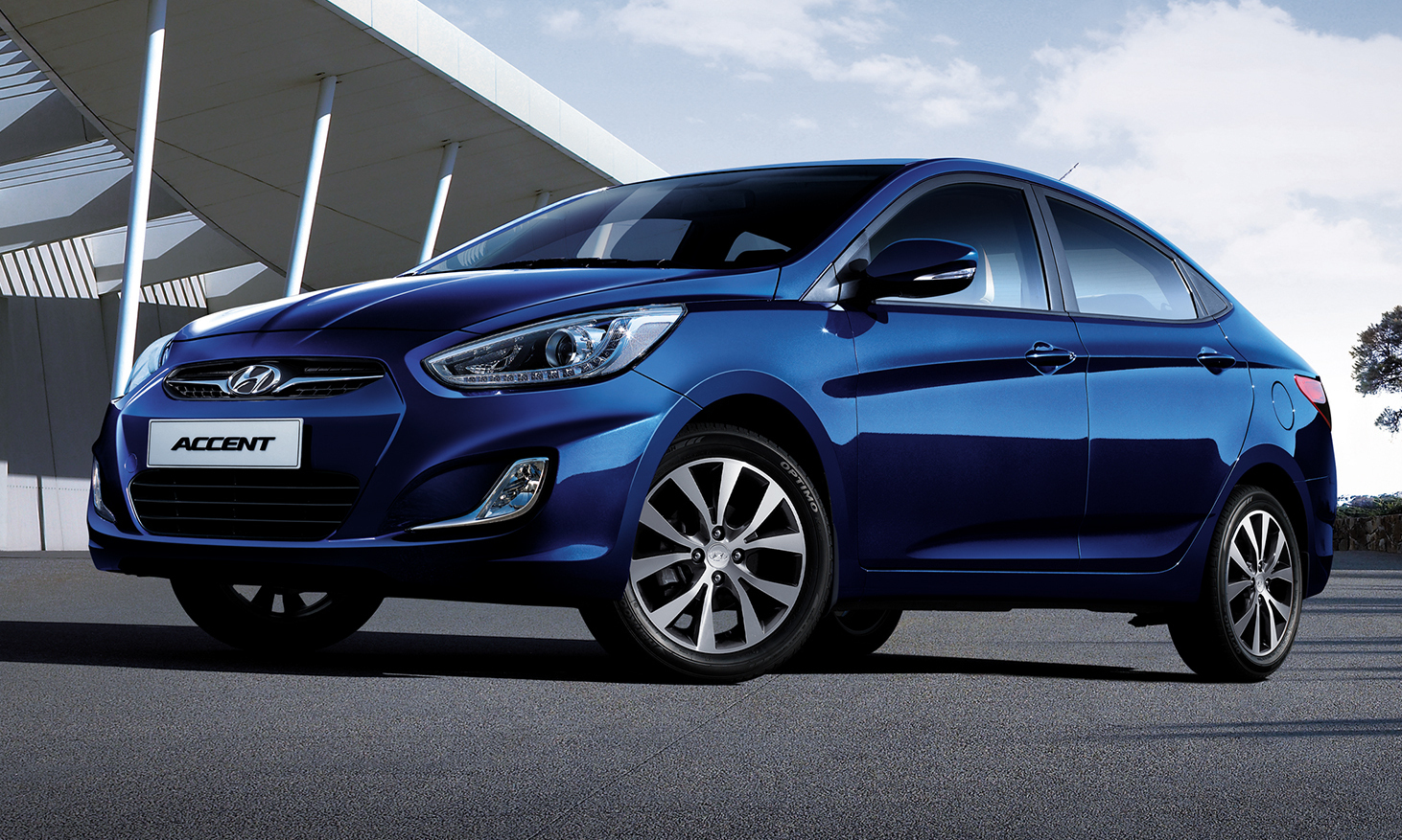 Blue Hyundai Accent